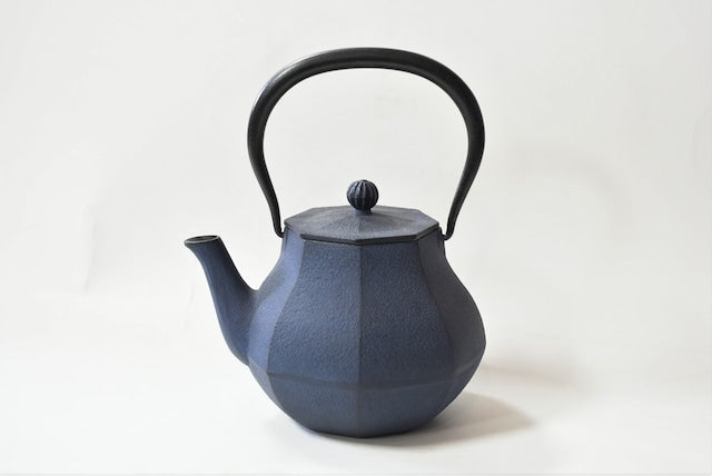 南部鉄器 鉄瓶 みやび 青 1L