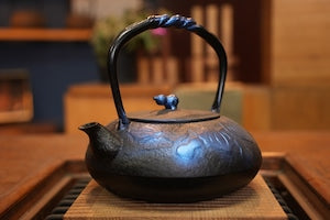 南部鉄器 鉄瓶 ひさご大 瑠璃色1.2L