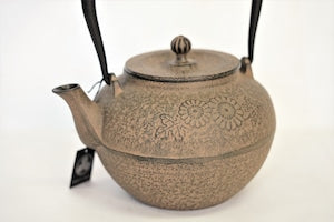 南部鉄器 鉄瓶 宝徳菊 ひさご色 0.8L