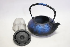 南部鉄器 鉄瓶 ひさご 瑠璃色 0.5L