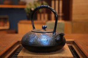 南部鉄器 鉄瓶 ひさご大 瑠璃色1.2L
