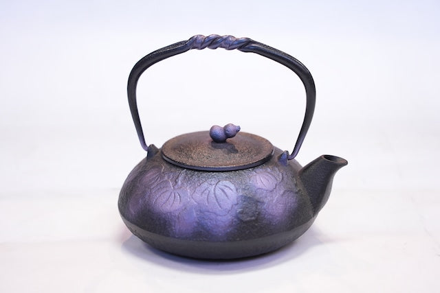 南部鉄器 鉄瓶 ひさご 紫 0.5L