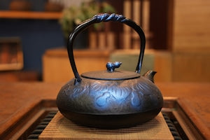 南部鉄器 鉄瓶 ひさご大 瑠璃色1.2L